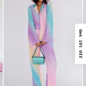 Colorful Striped Pajama Set